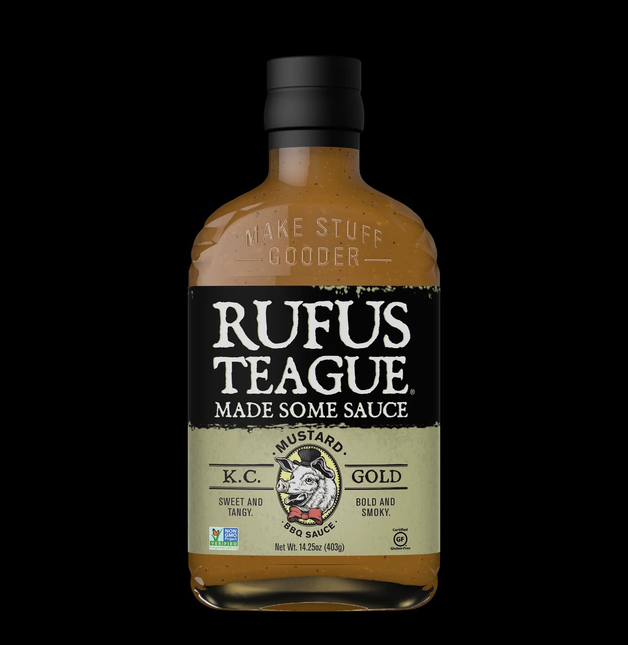 Rufus Teague K.C. Gold Mustard BBQ Sauce – Sweet & Smoky Mustard Sauce – 14.25 oz