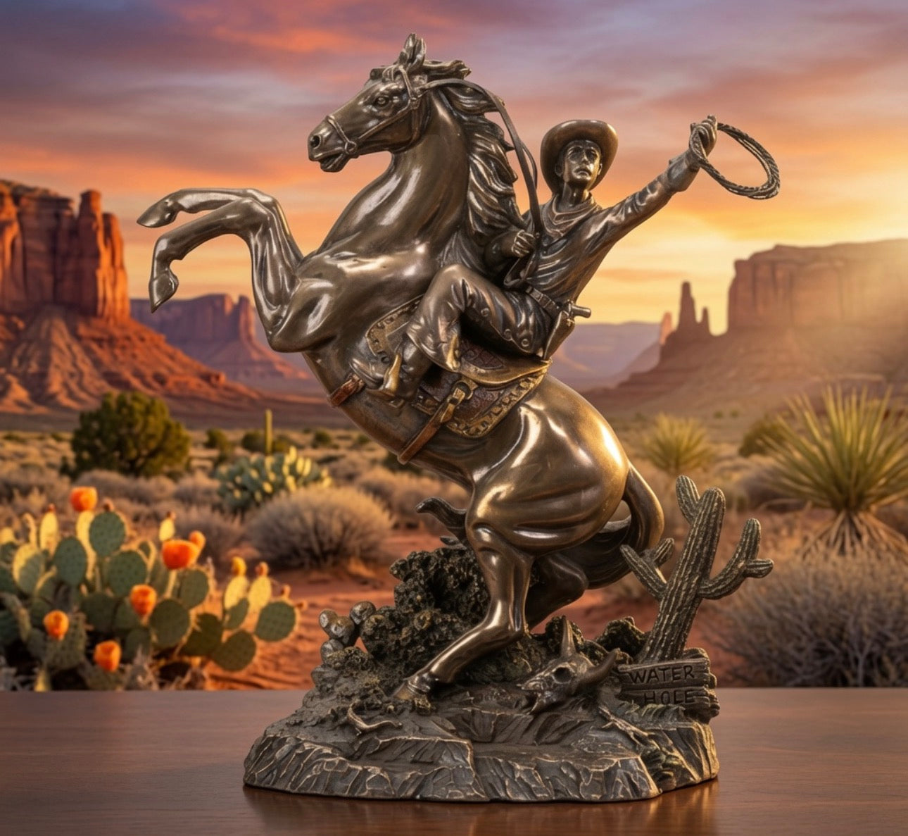 Cowboy on Horse Statue