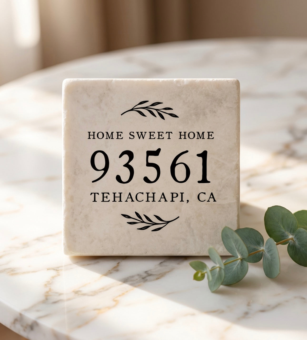 Tehachapi 93561 Home Sweet Home Ceramic Coaster