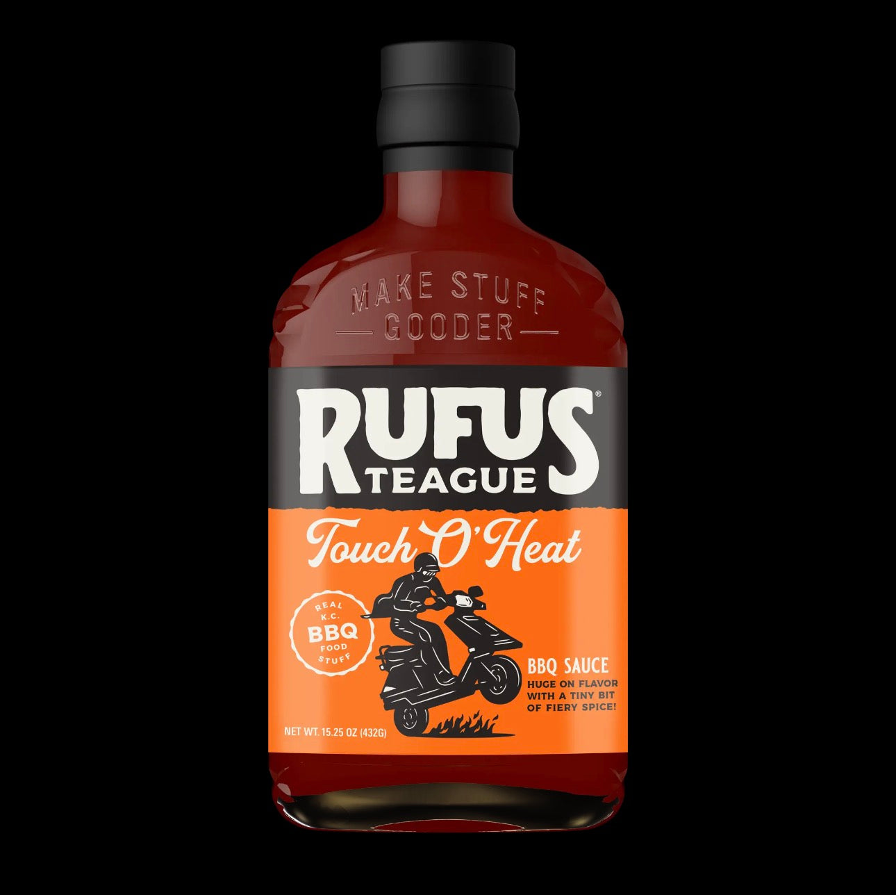 Rufus Teague Touch O' Heat BBQ Sauce – Sweet & Smoky Kansas City Barbecue Sauce – 15.25 oz