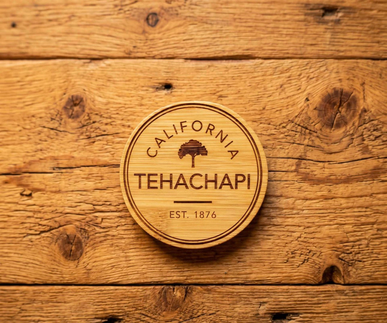 Tehachapi California Tree Engraved Wood Bottle Opener Magnet