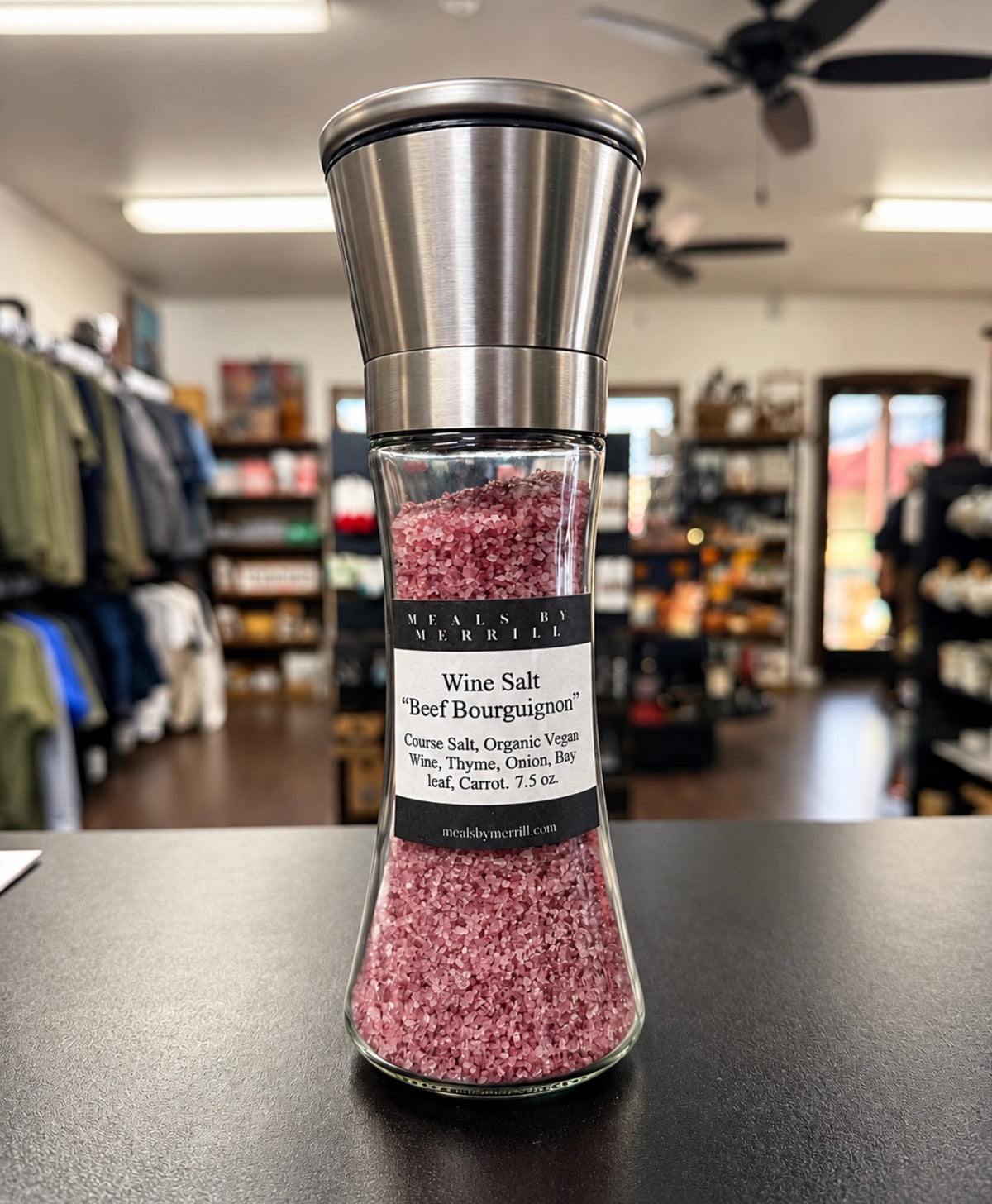 Tehachapi-Made Beef Bourguignon Wine Salt – Gourmet Seasoning Grinder (7.5 oz)