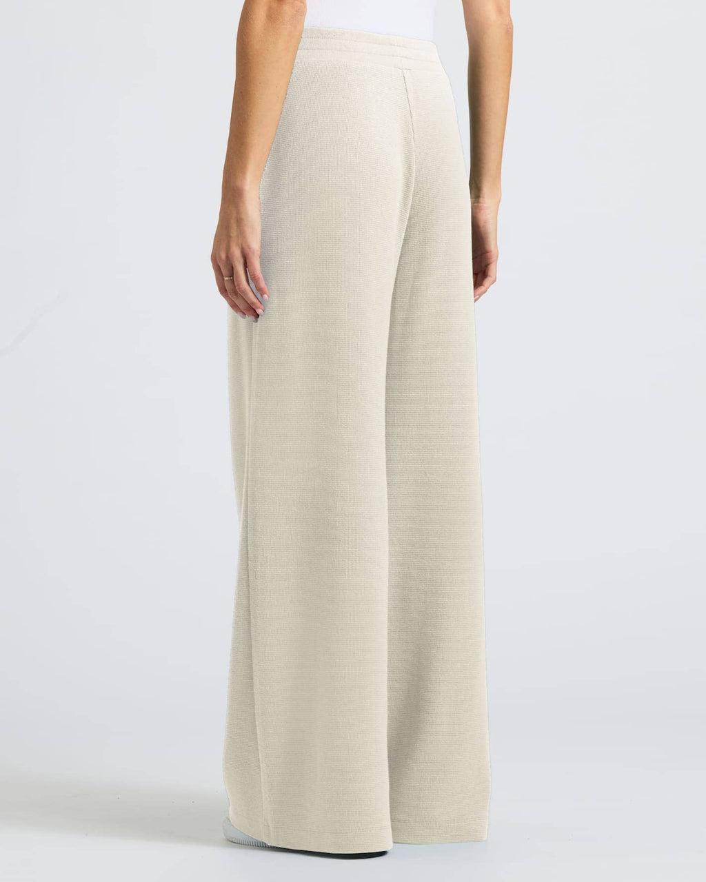 True Classic - Women's Oatmeal Waffle Wide Leg Pants