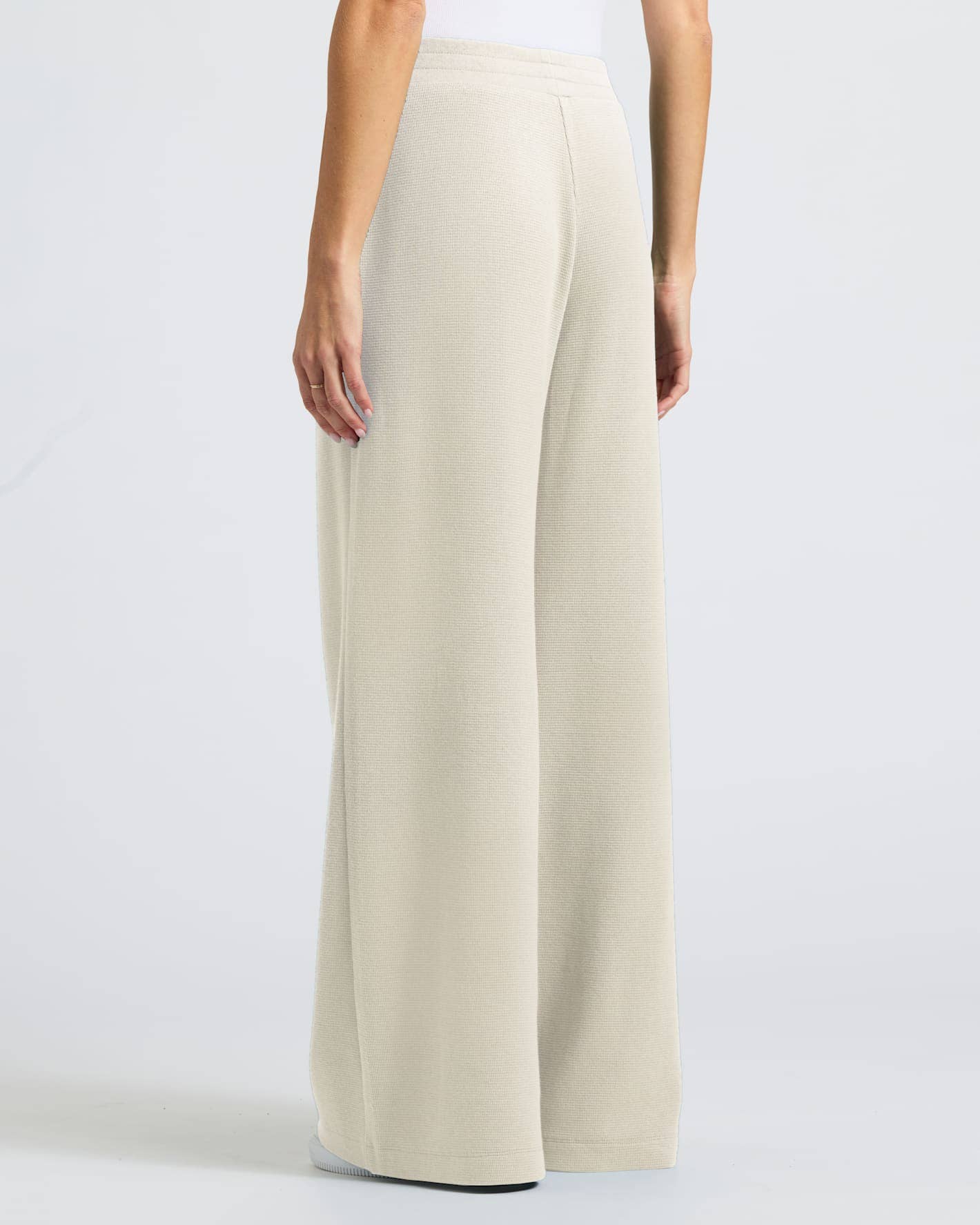 True Classic - Women's Oatmeal Waffle Wide Leg Pants