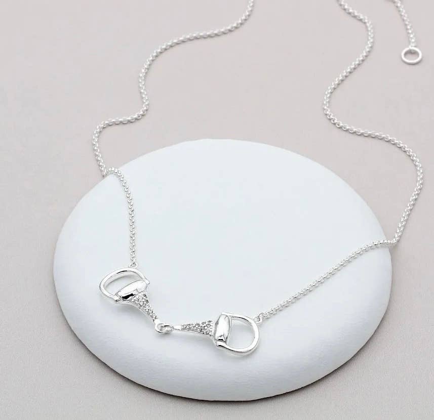 Sterling Silver Snuffle Bit Horse Necklace
