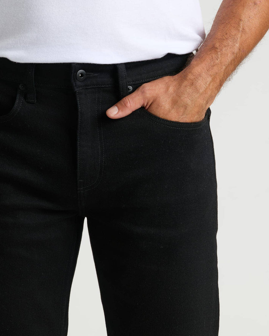 True Classic - Black Wash Straight Authentic Denim Jeans