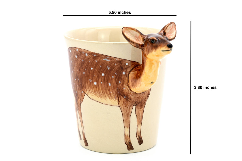 Woodland Deer Ceramic Coffee Mug – 10 oz Farmhouse Wildlife Mug