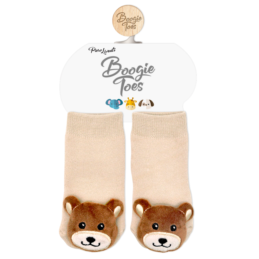 Teddy Bear Rattle Socks for Babies
