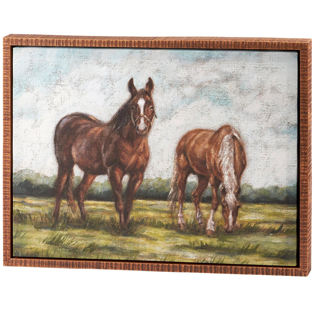 Grazing Horses Canvas Wall Art