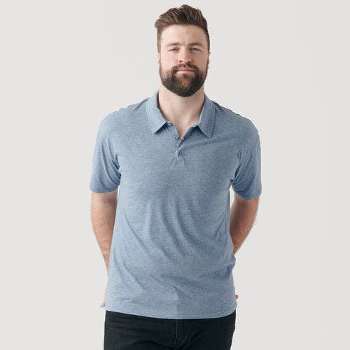 True Classic Heather Indigo Short Sleeve Polo Shirt