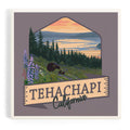 Tehachapi, California Bears & Spring Wildflowers Ceramic Coaster