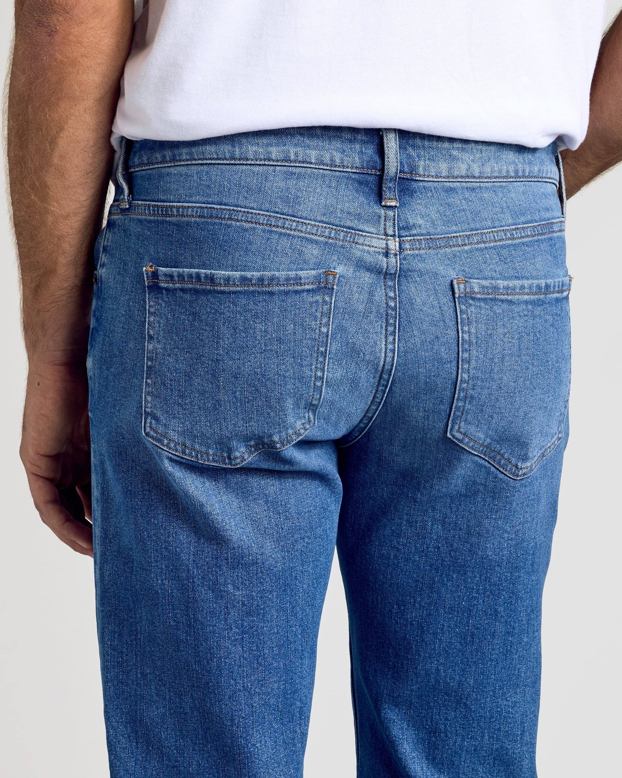 True Classic - Medium Indigo Wash Straight Authentic Denim Jeans