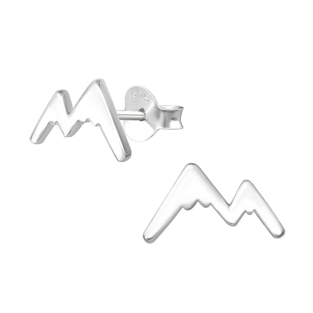 Mountain Peaks Sterling Silver Stud Earrings – Nature-Inspired Jewelry
