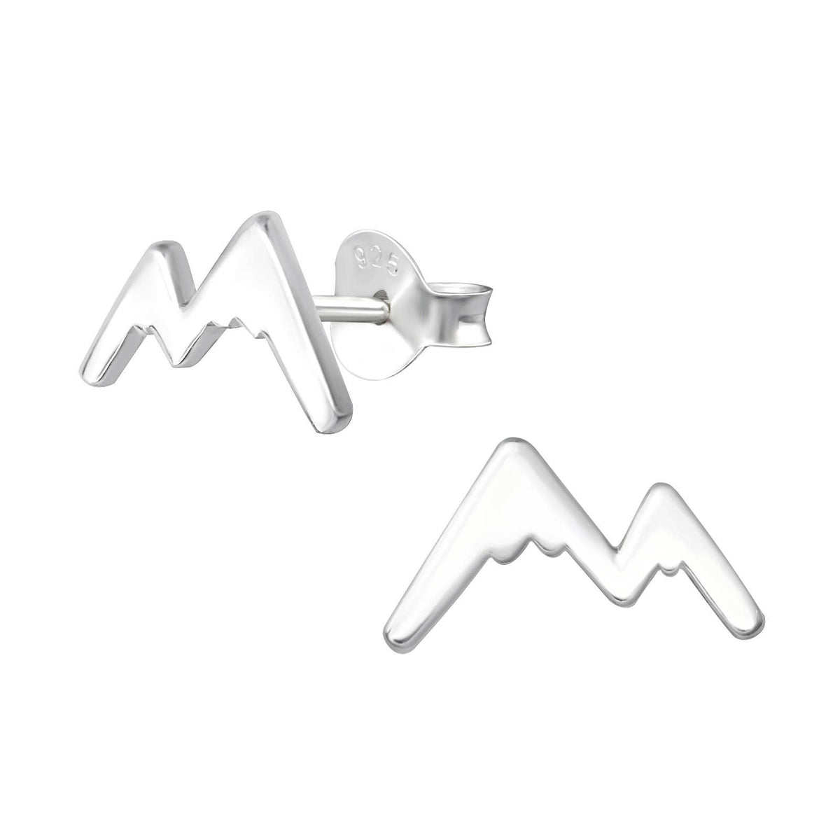 Mountain Peaks Sterling Silver Stud Earrings – Nature-Inspired Jewelry