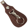 USA-Made Genuine Leather Basketweave Key Fob