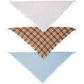 Rainbow Plaid Large Pet Bandana Set – Set of 3