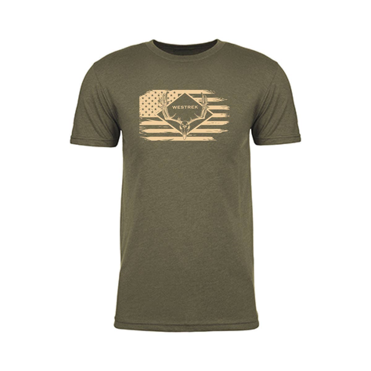 Olive Wes Nation Skull Buck Shirt