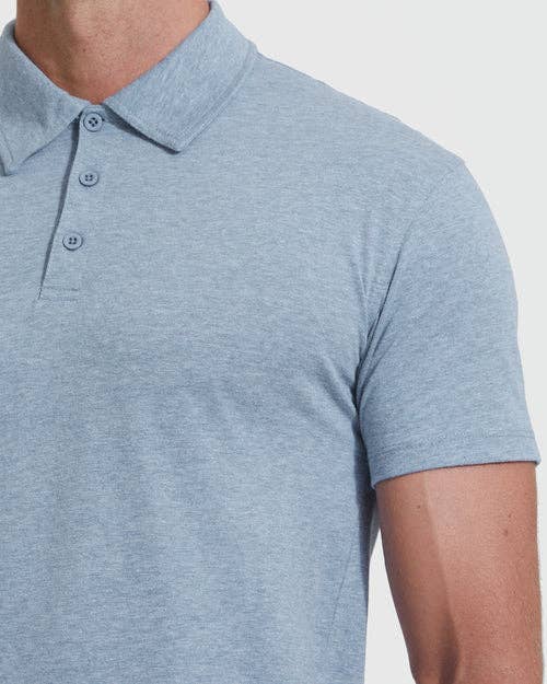 True Classic Heather Indigo Short Sleeve Polo Shirt
