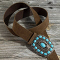 Turquoise Stone Western Concho Buckle Belt
