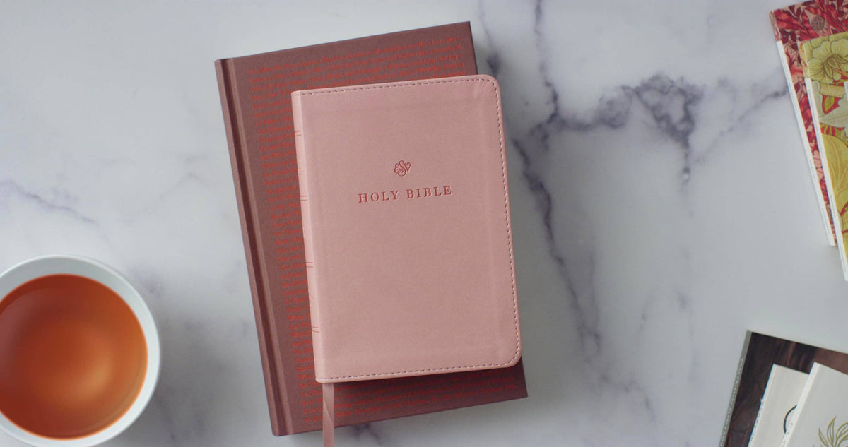 ESV Large Print Compact Bible - Blush Rose TruTone