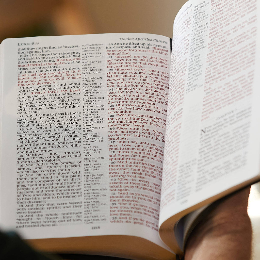 NKJV Giant Print Reference Bible - Black Leather-Look, Thumb Indexed