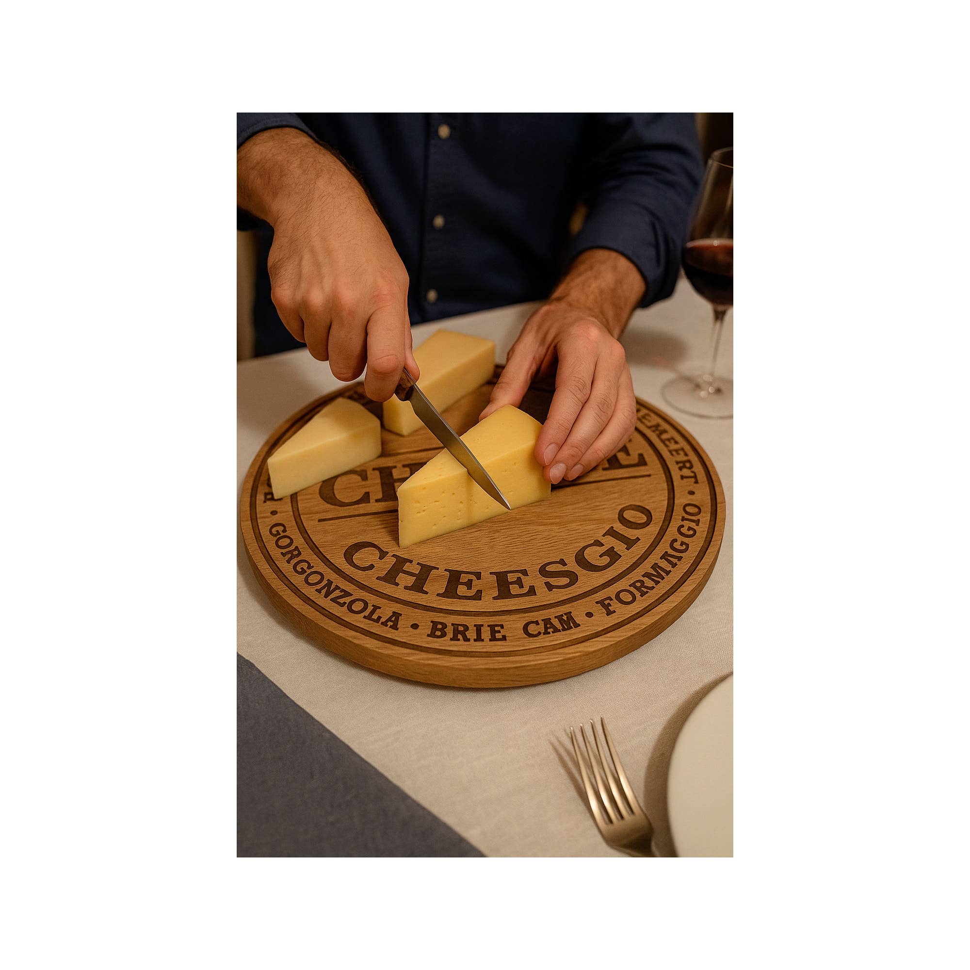 Engraved Bamboo Cheese Board & Charcuterie Serving Board