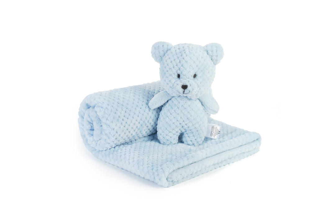Soft Minky Baby Blanket with Plush Bunny