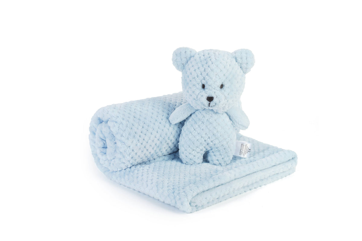 Soft Minky Baby Blanket with Plush Bunny