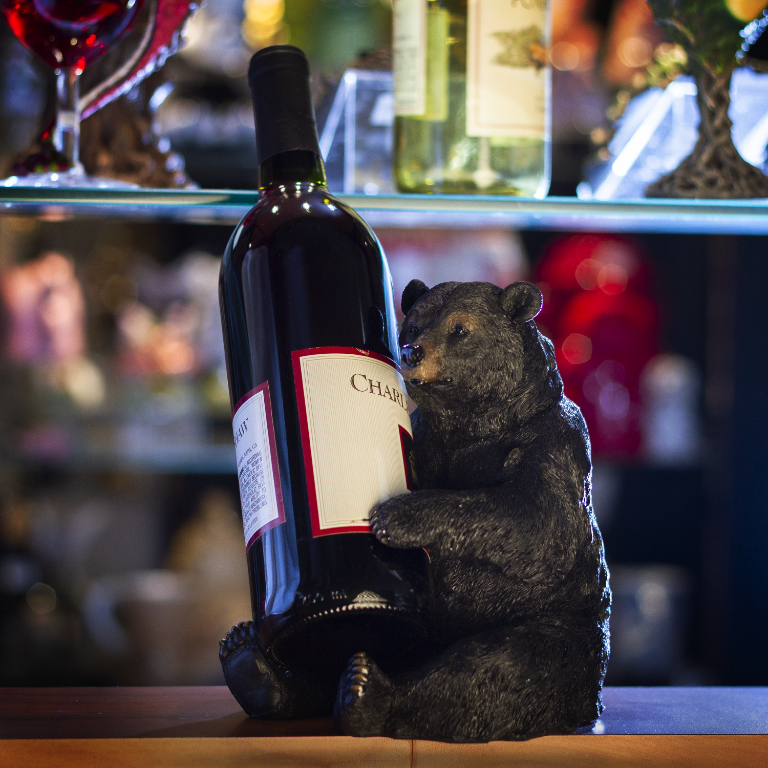 Black Bear Wine Bottle Holder