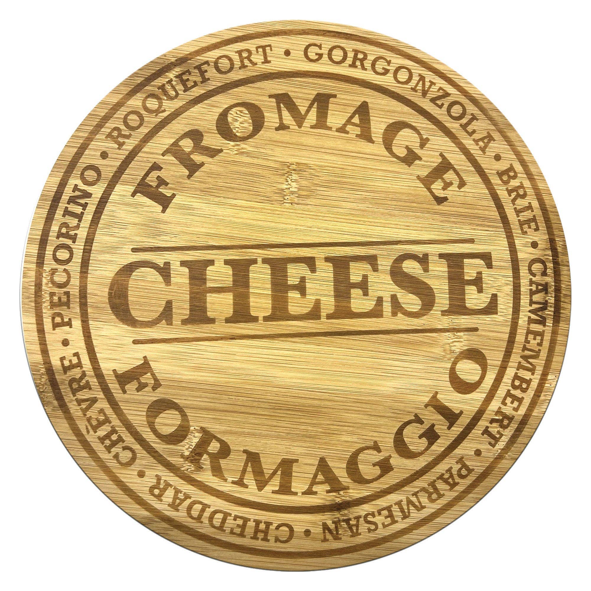 Engraved Bamboo Cheese Board & Charcuterie Serving Board