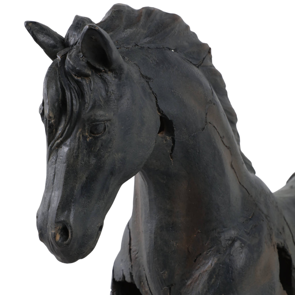 Sagebrook Home - Resin Cracked Horse Sculpture – Brown 18" Home Décor Statue