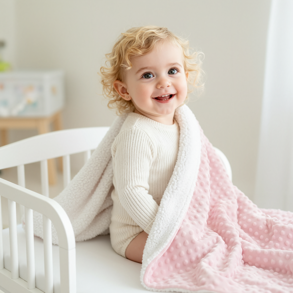 Sleepy Bear Minky Baby Blanket & Neck Pillow Set