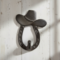 Cast Iron Cowboy Hat Wall Hook – Western Coat, Hat & Key Hook, 5.3"