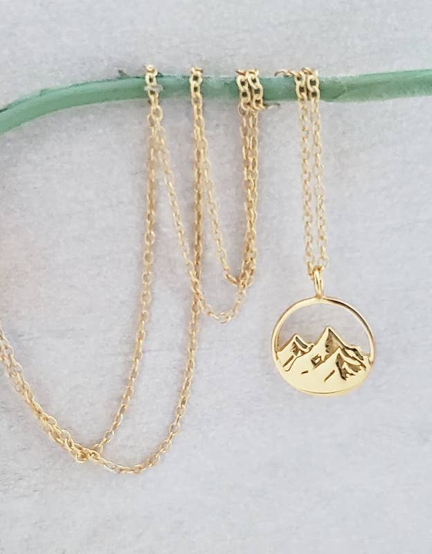 Golden Mountain Escape Necklace – Gold Over Sterling Silver Pendant