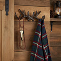 Cast Iron Antler Wall Hook – Rustic Cabin & Lodge Coat, Hat & Key Rack, 10"