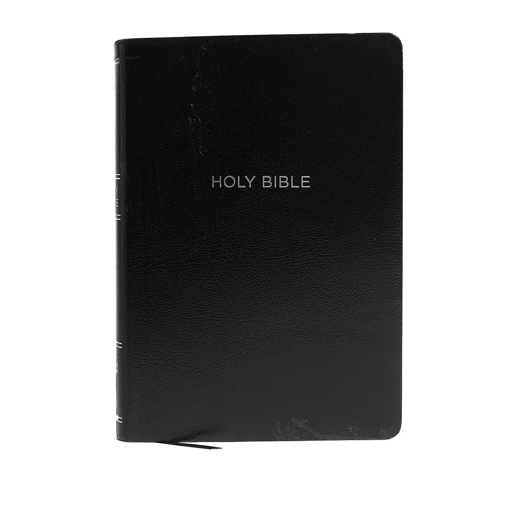 NKJV Giant Print Reference Bible - Black Leather-Look, Thumb Indexed