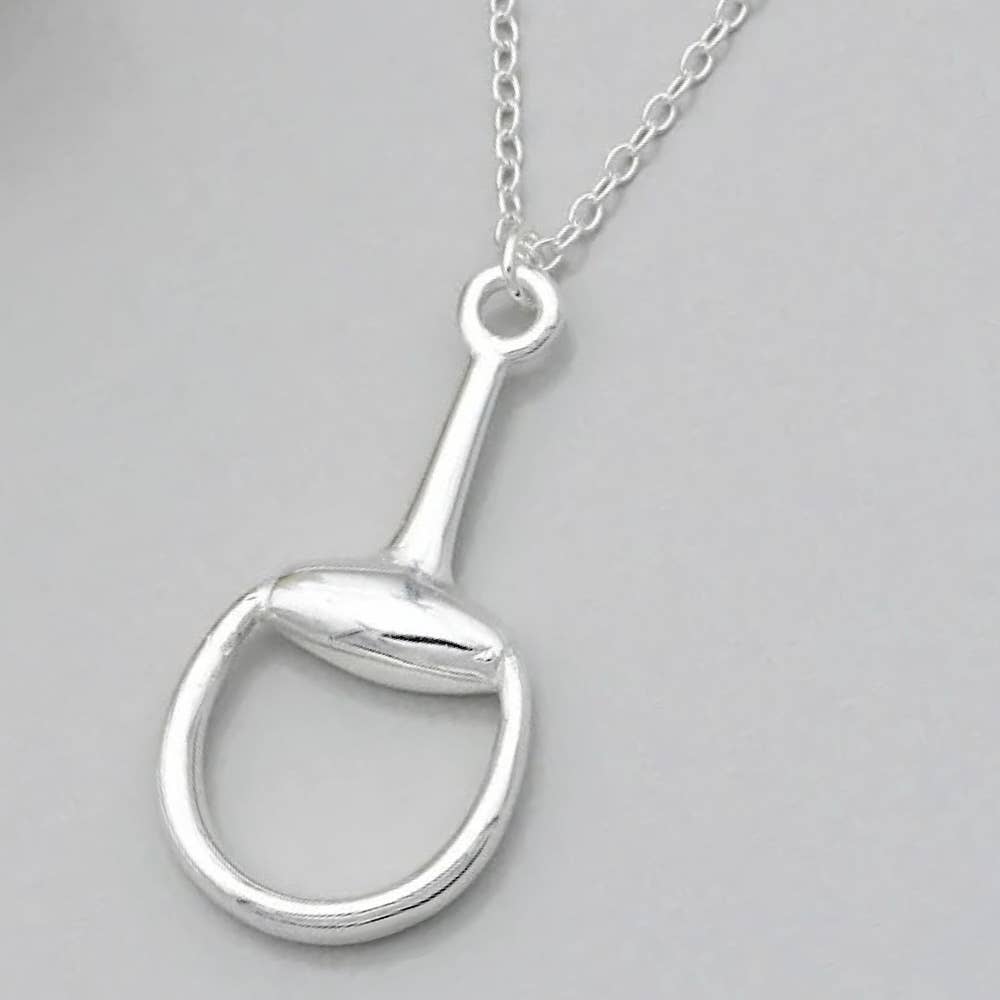 Sterling Silver Snaffle Bit Equestrian Necklace
