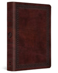 ESV Large Print Compact Bible - Mahogany TruTone Border Design