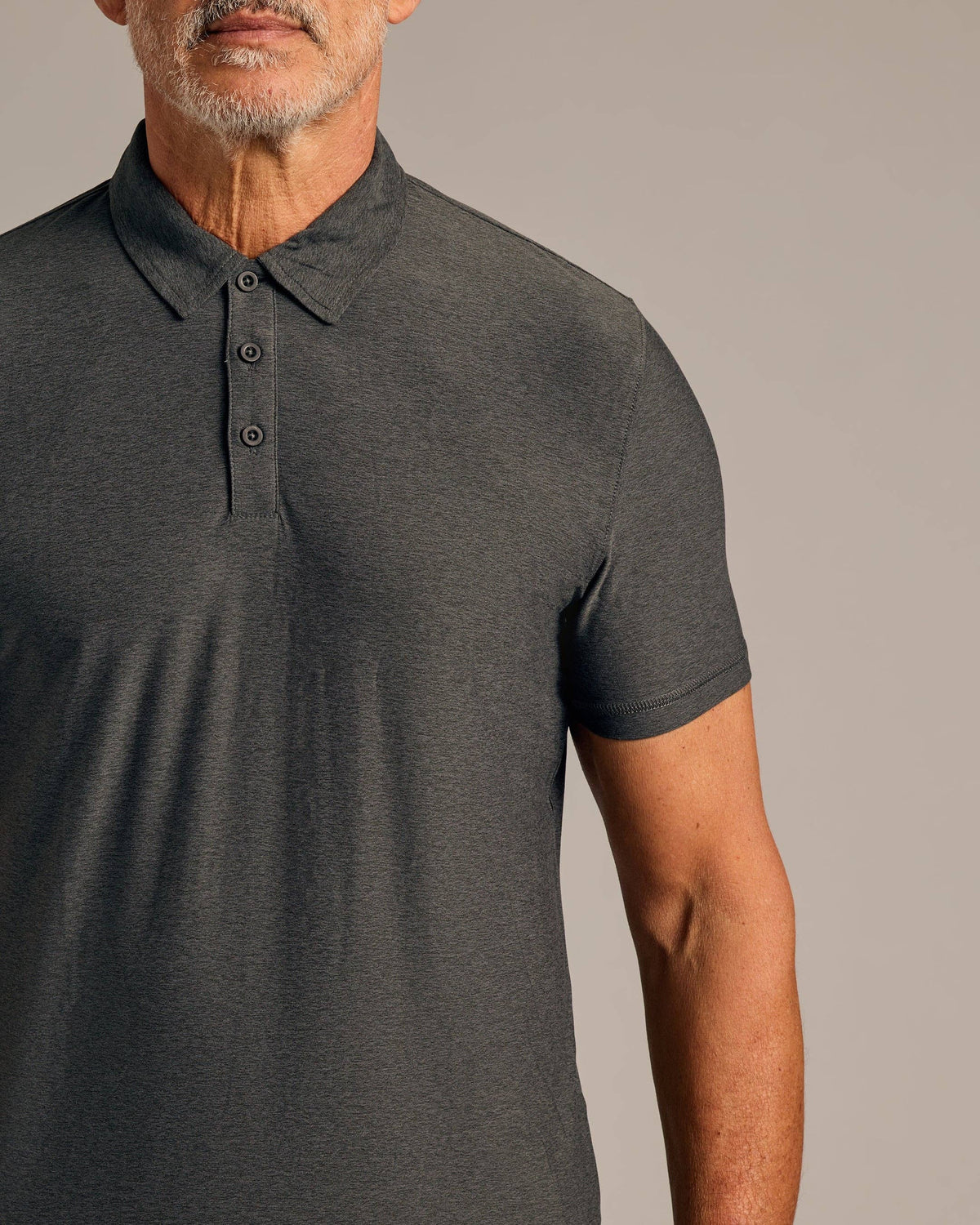 True Classic Charcoal Heather Gray Active Polo 2.0