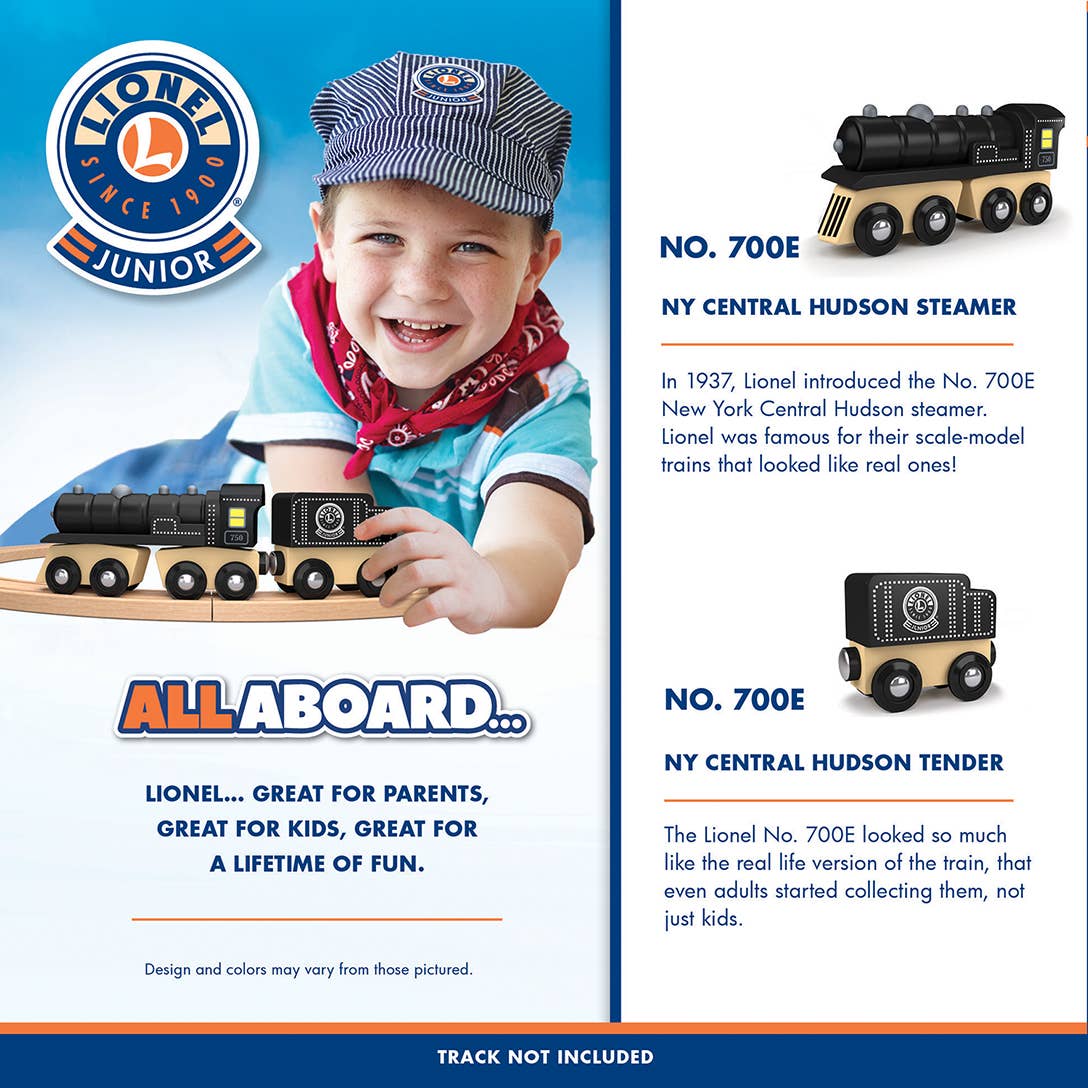 Lionel Steam Engine & Coal Car Wooden Train Set