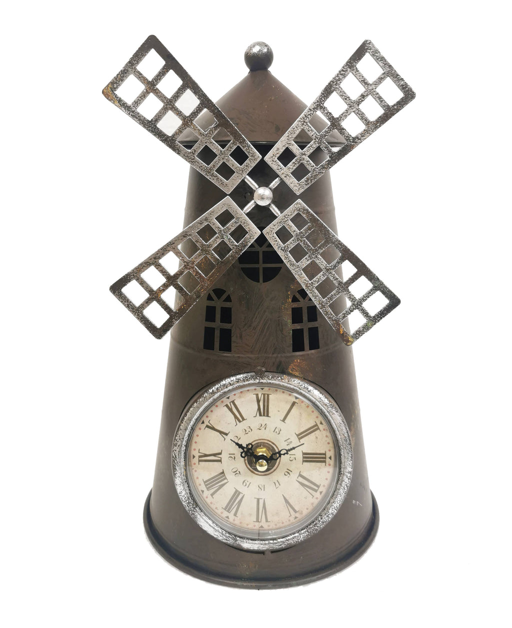 Rustic Windmill Table Clock