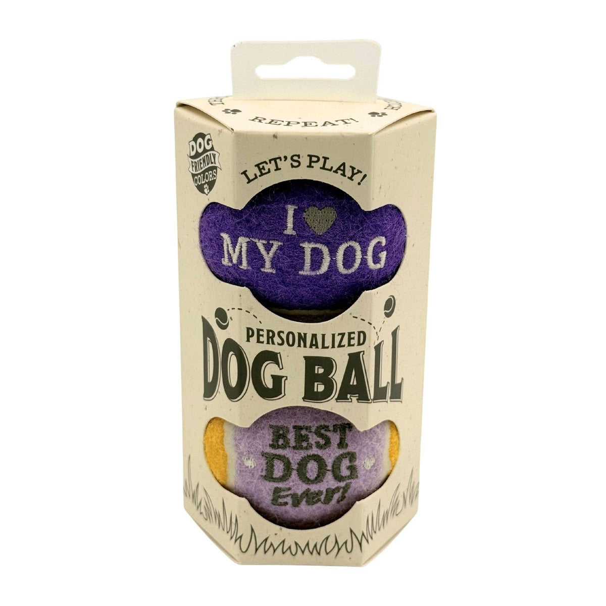 I ❤️ My Dog / Best Dog Ever Squeaky Tennis Ball Gift Set