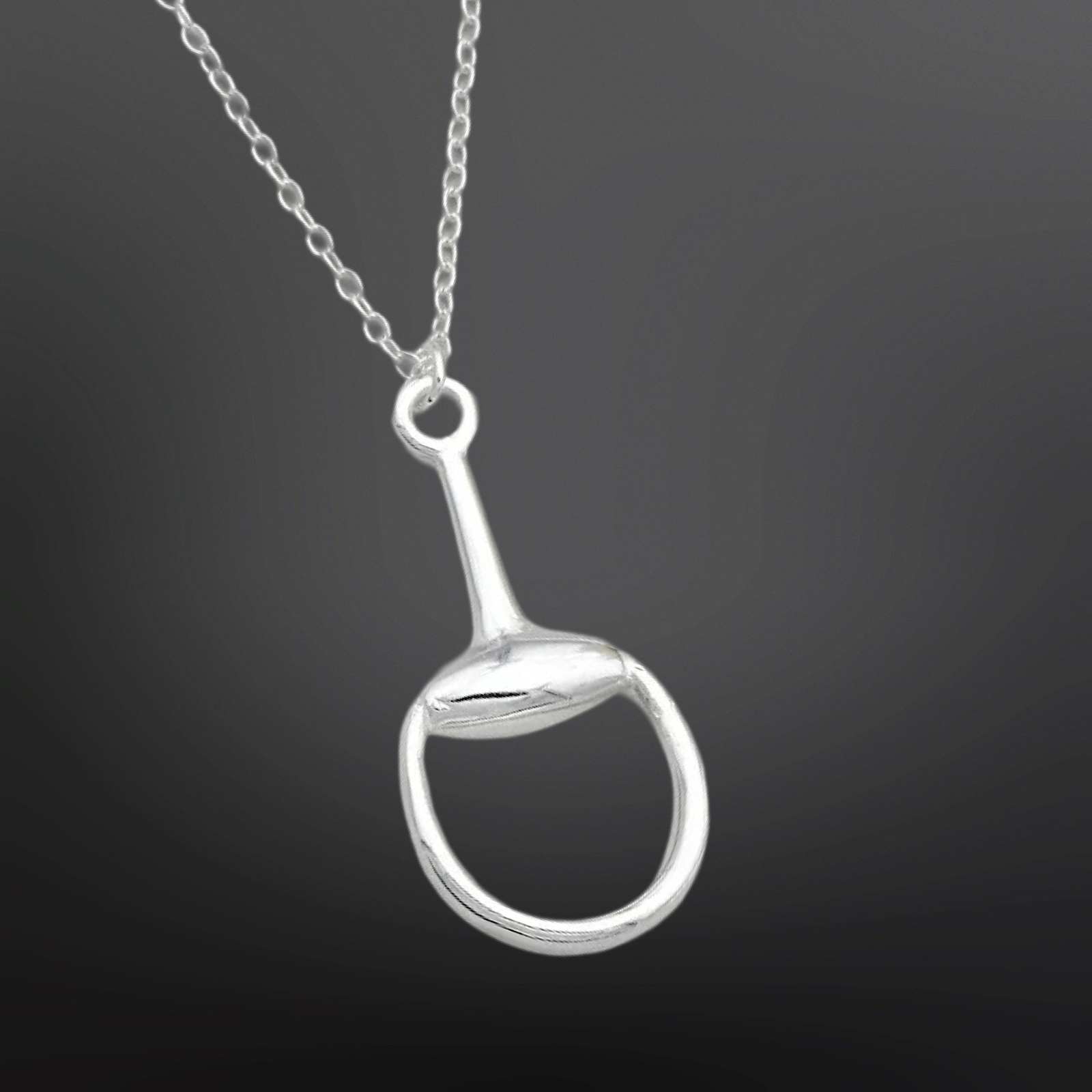 Sterling Silver Snaffle Bit Equestrian Necklace