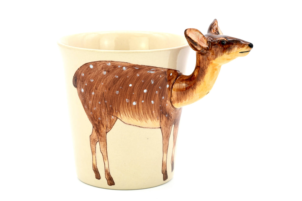 Woodland Deer Ceramic Coffee Mug – 10 oz Farmhouse Wildlife Mug