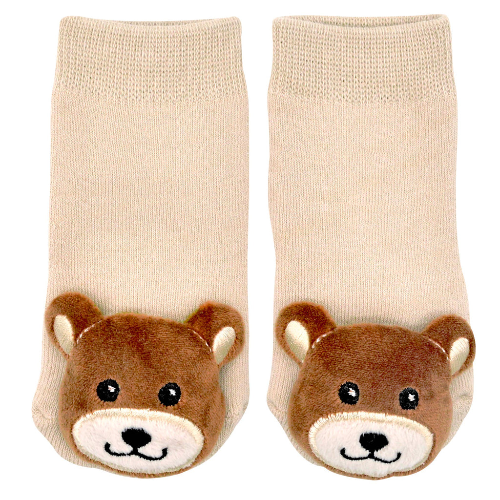 Teddy Bear Rattle Socks for Babies
