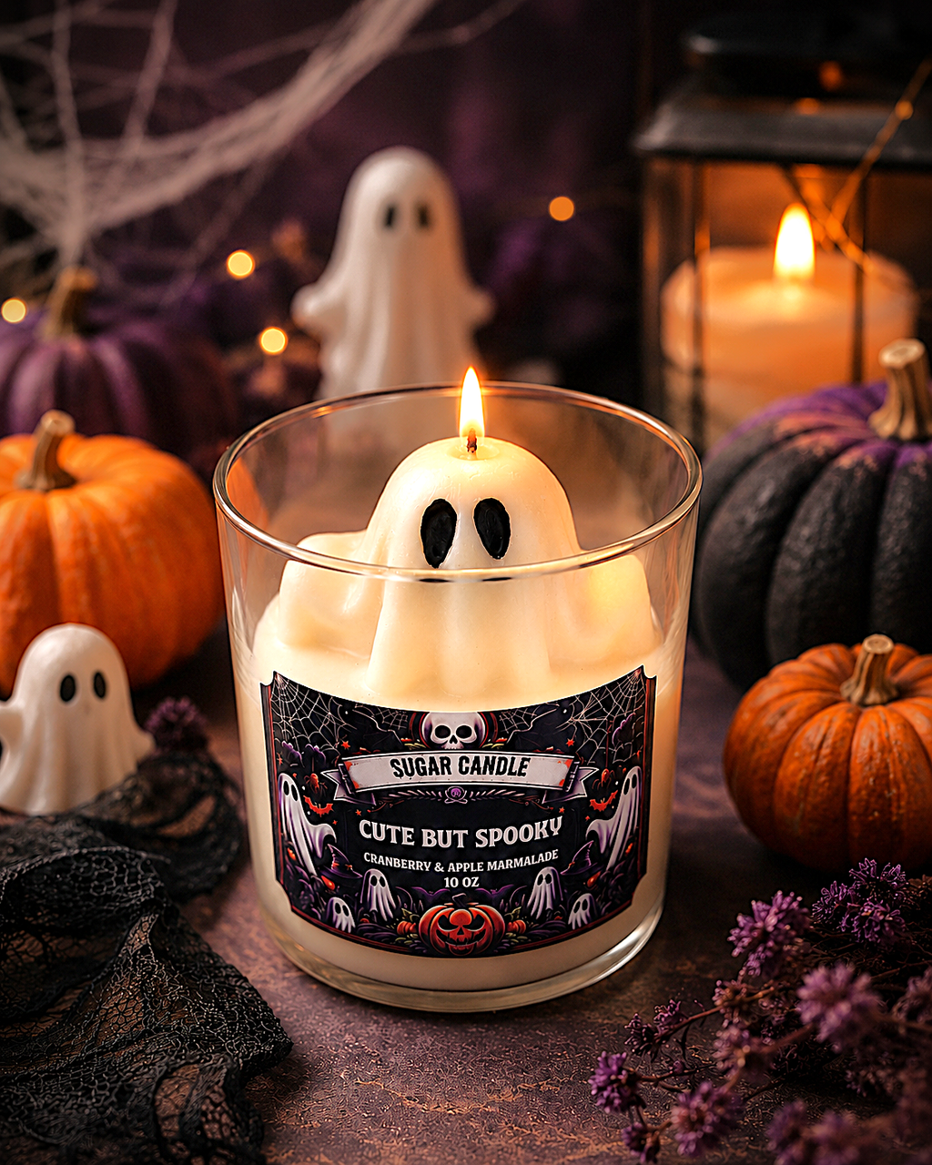 Cute But Spooky Ghost Candle – 10 oz