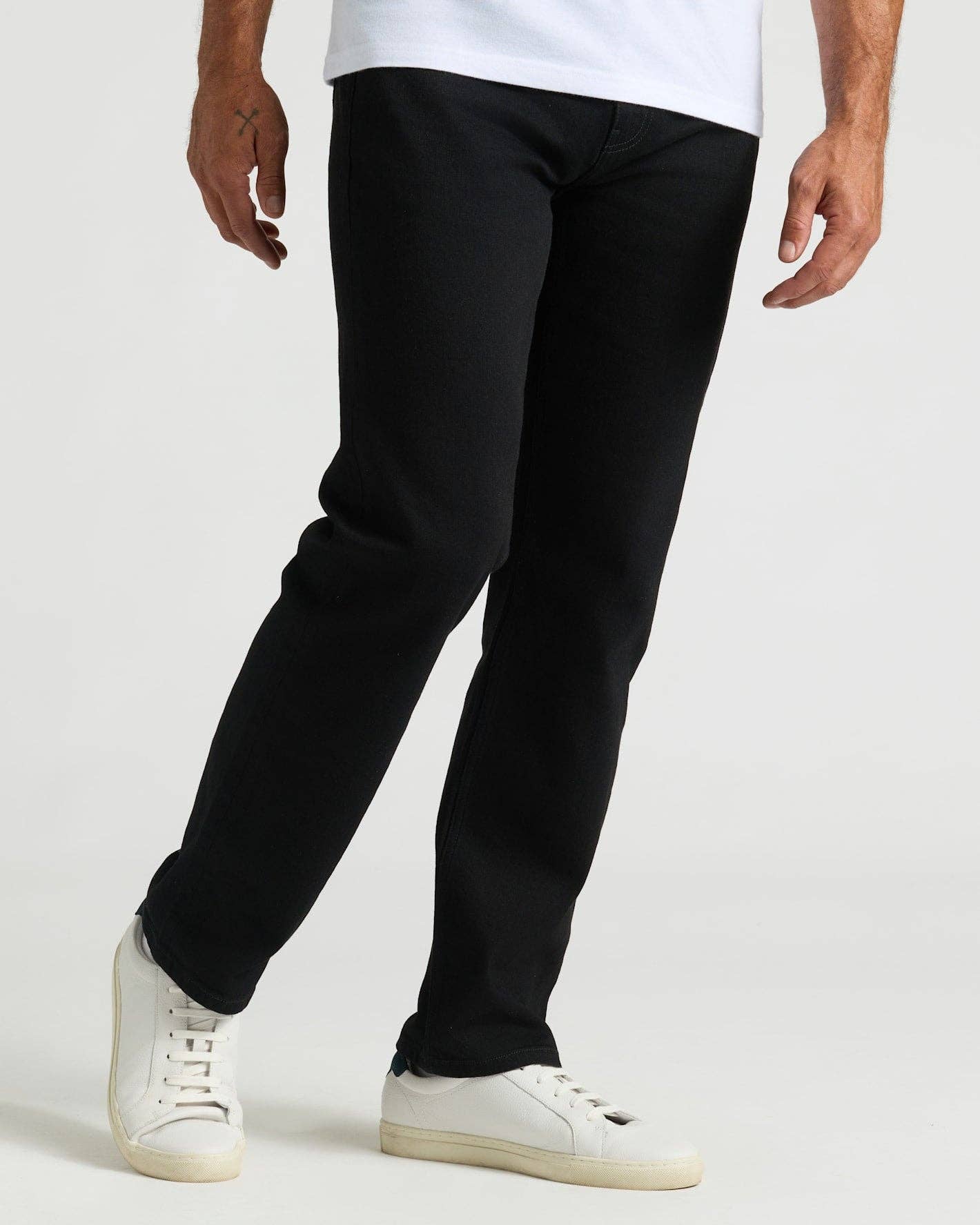 True Classic - Black Wash Straight Authentic Denim Jeans