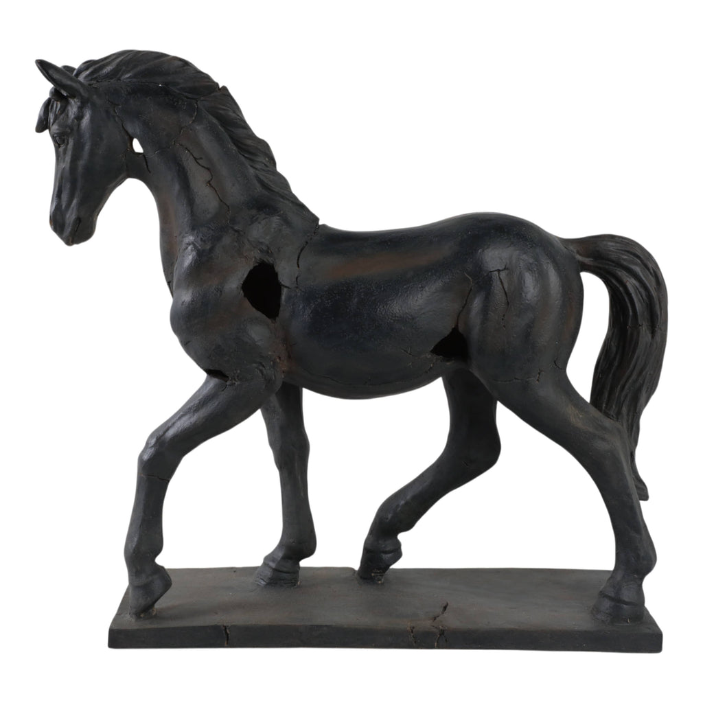Sagebrook Home - Resin Cracked Horse Sculpture – Brown 18" Home Décor Statue