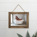 Horse in Bathtub Funny Bathroom Wood Sign Framed