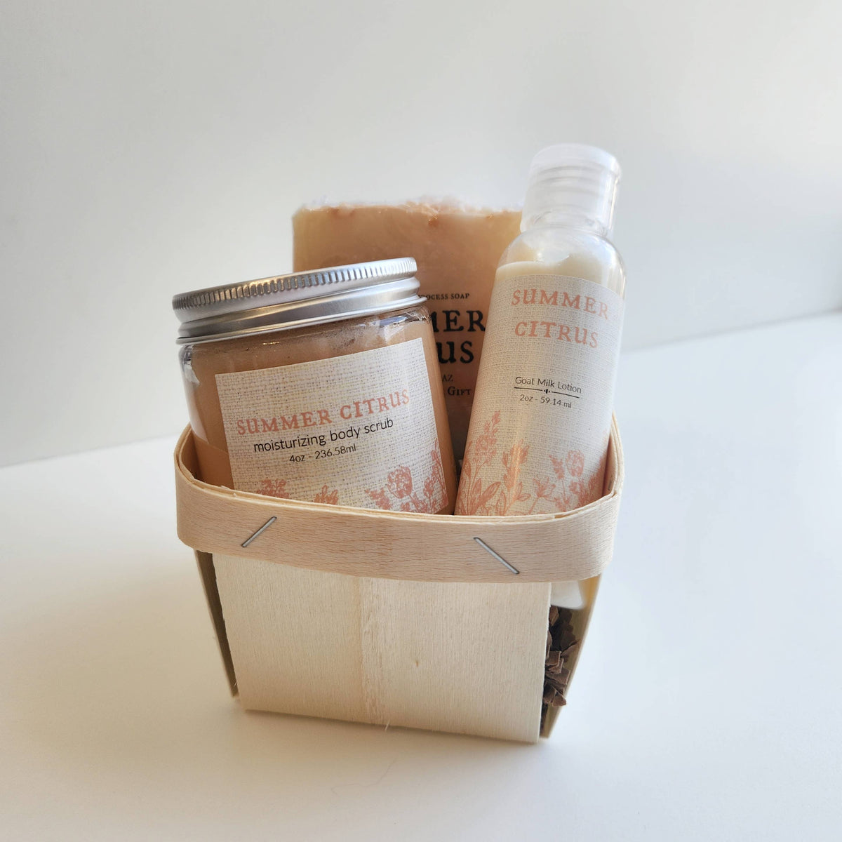 Summer Citrus Sampler Gift Set – Bath & Body Self-Care Basket